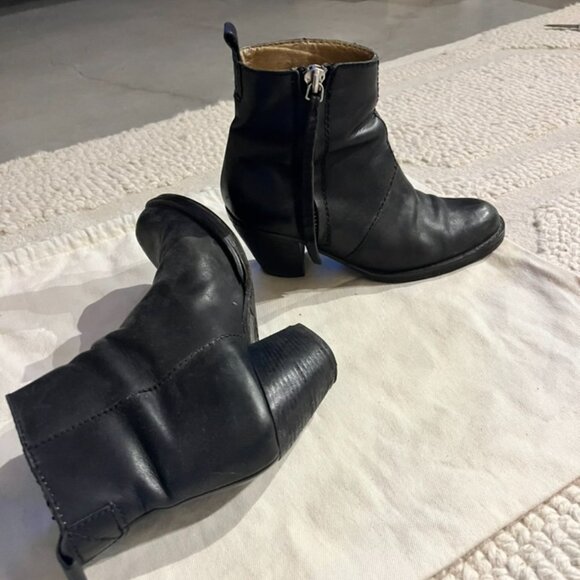 ACNE Pistol Matte Black Leather Ankle Boot - size 37 - Picture 3 of 5